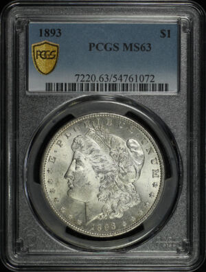 Obverse of this 1893 Morgan Dollar PCGS MS-63