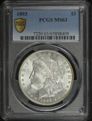 Obverse of this 1893 Morgan Dollar PCGS MS-63