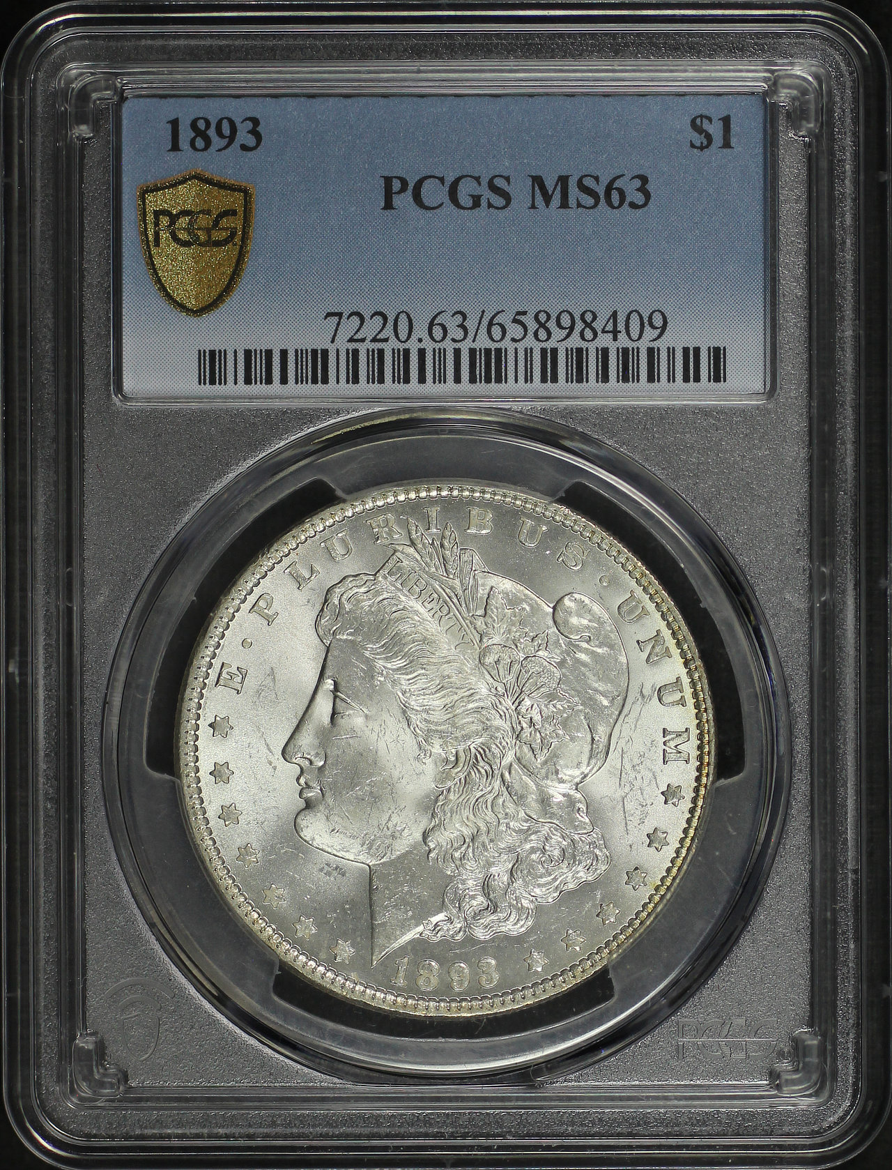 Obverse of this 1893 Morgan Dollar PCGS MS-63