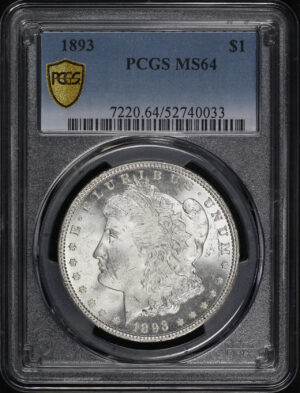 Obverse of this 1893 Morgan Dollar PCGS MS-64