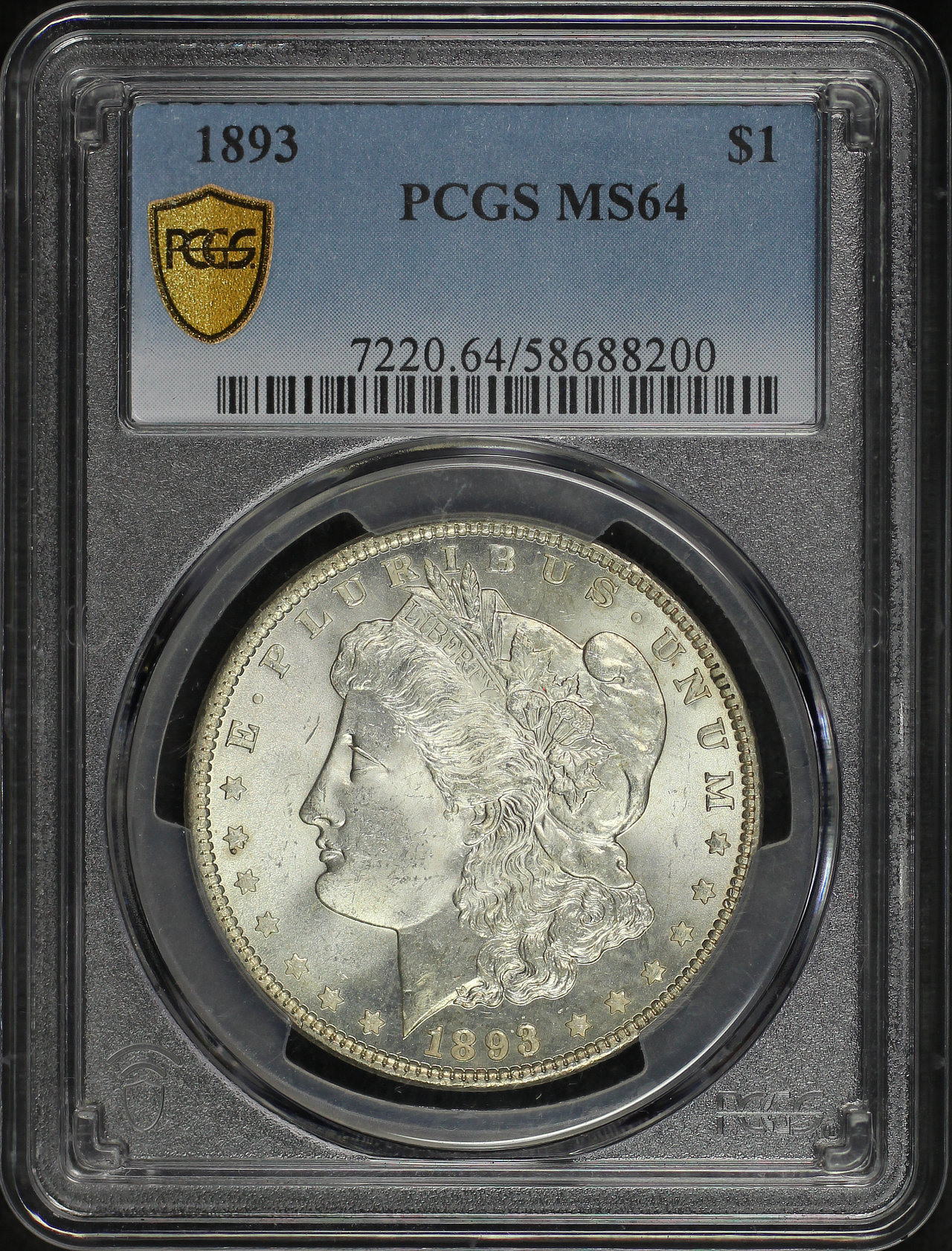 Obverse of this 1893 Morgan Dollar PCGS MS-64