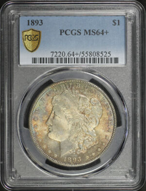 Obverse of this 1893 Morgan Dollar PCGS MS-64+