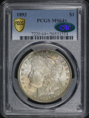 Obverse of this 1893 Morgan Dollar PCGS MS-64+ CAC