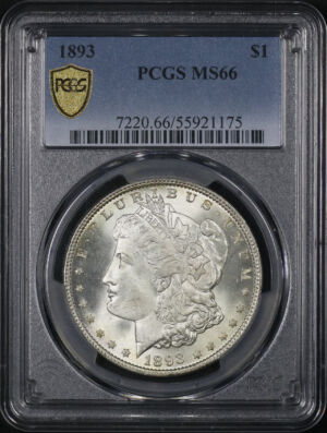 Obverse of this 1893 Morgan Dollar PCGS MS-66