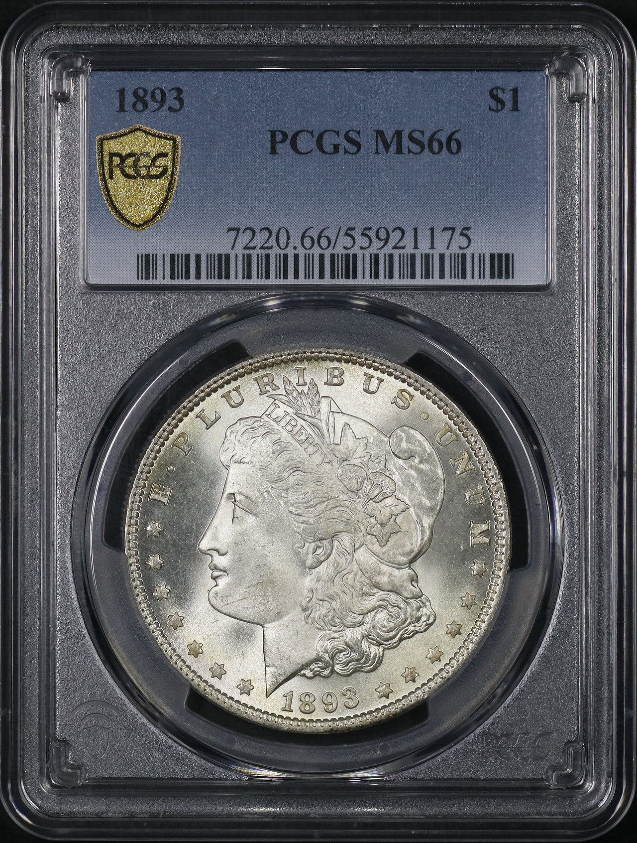 Obverse of this 1893 Morgan Dollar PCGS MS-66