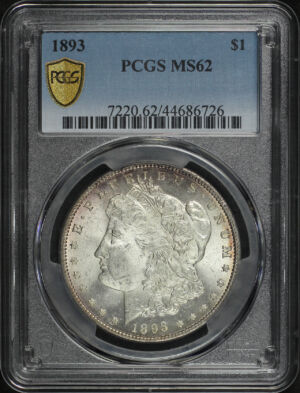 Obverse of this 1893 Morgan Dollar PCGS MS-62