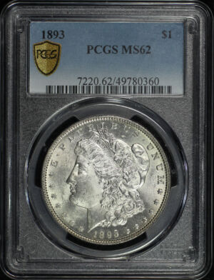 Obverse of this 1893 Morgan Dollar PCGS MS-62