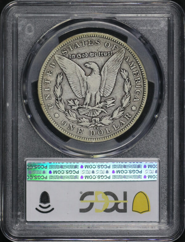 Reverse of this 1893-CC Morgan Dollar PCGS F-15