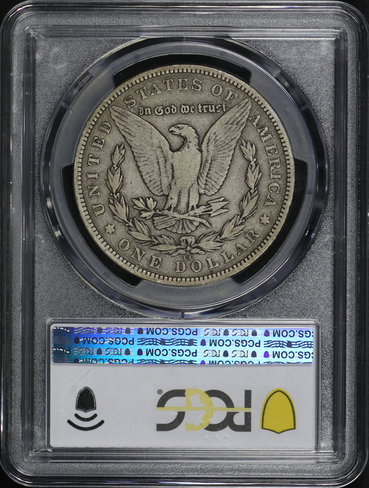 Reverse of this 1893-CC Morgan Dollar PCGS F-15