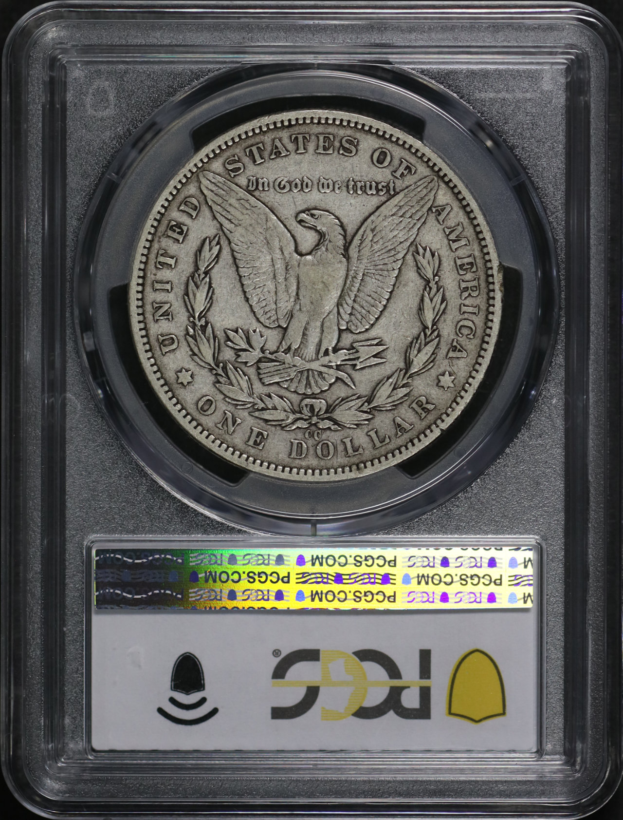 Reverse of this 1893-CC Morgan Dollar PCGS VF-20