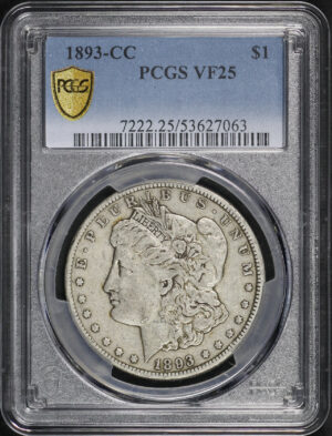 Obverse of this 1893-CC Morgan Dollar PCGS VF-25