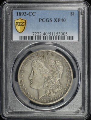 Obverse of this 1893-CC Morgan Dollar PCGS XF-40