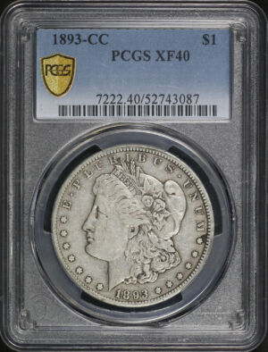 Obverse of this 1893-CC Morgan Dollar PCGS XF-40