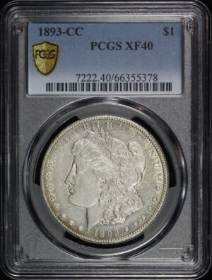 Obverse of this 1893-CC Morgan Dollar PCGS XF-40