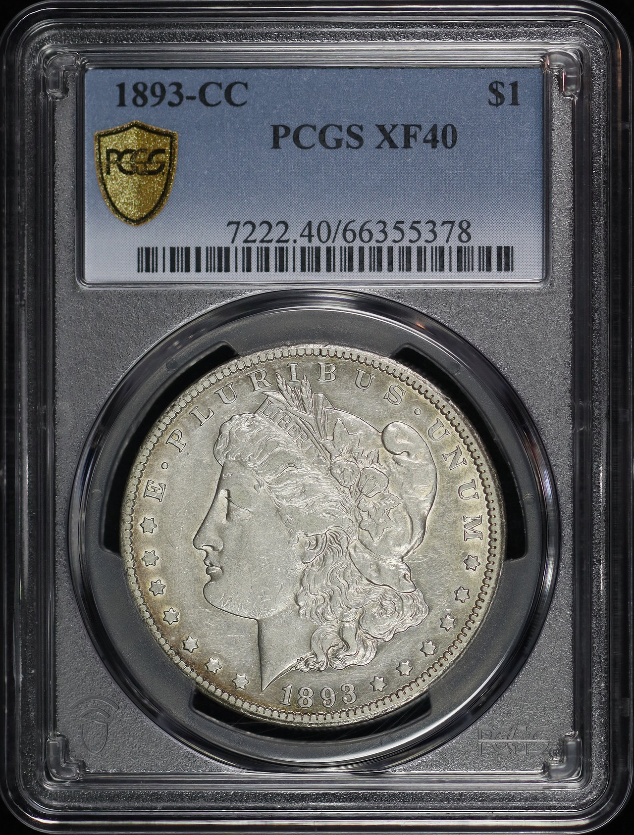 Obverse of this 1893-CC Morgan Dollar PCGS XF-40