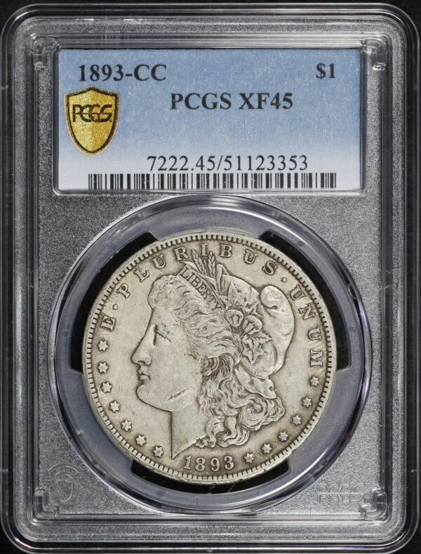 Obverse of this 1893-CC Morgan Dollar PCGS XF-45