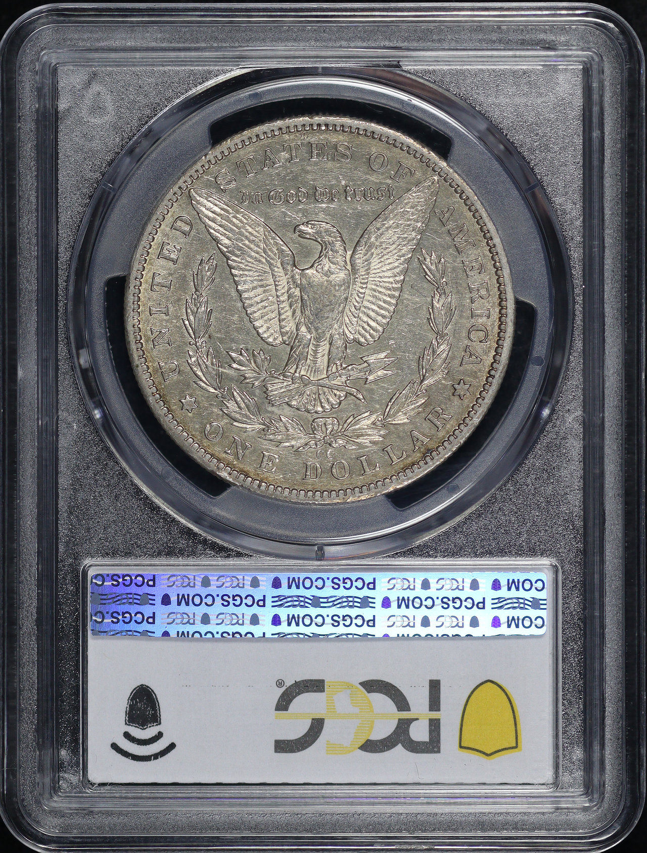 Reverse of this 1893-CC Morgan Dollar PCGS AU-50