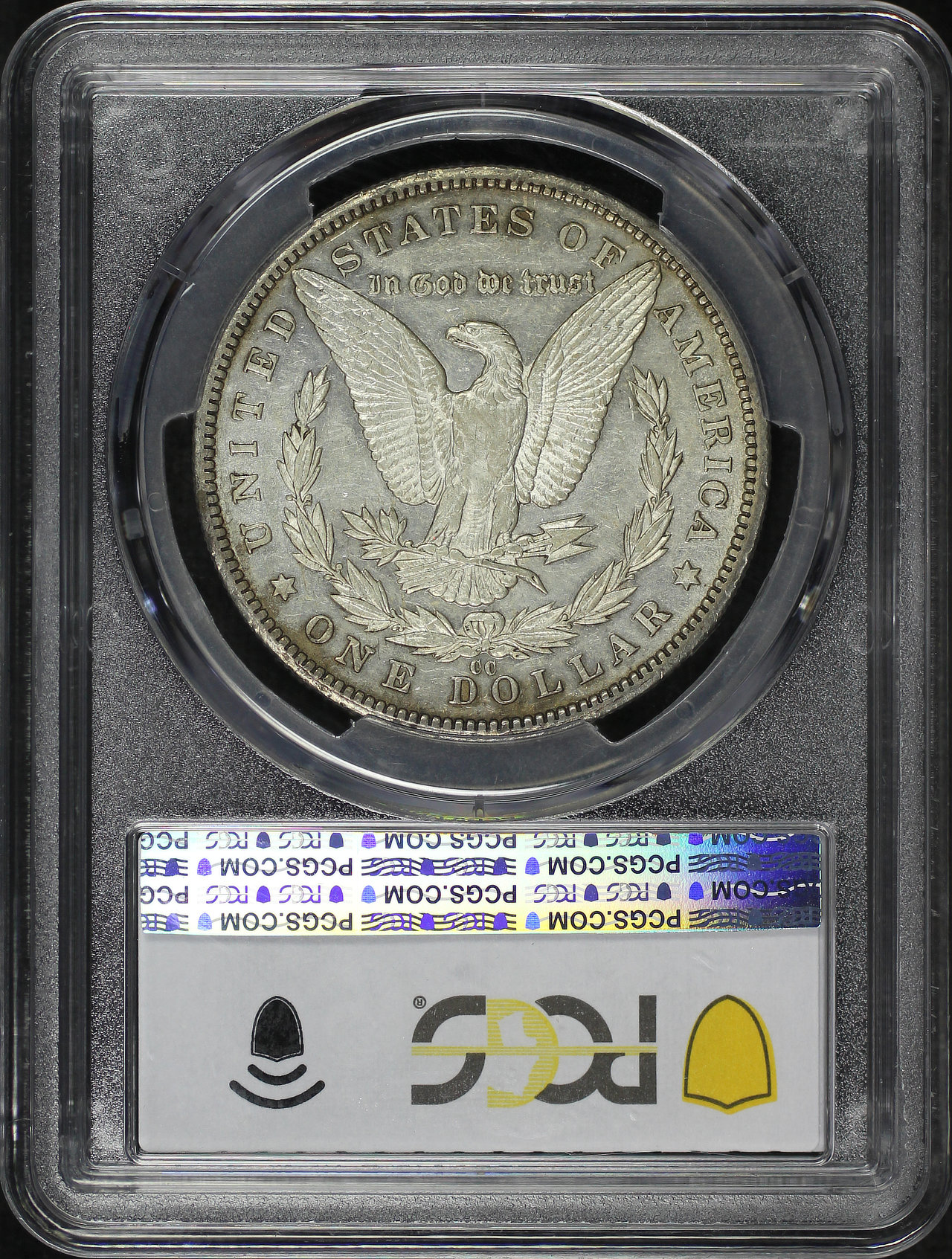 Reverse of this 1893-CC Morgan Dollar PCGS AU-55