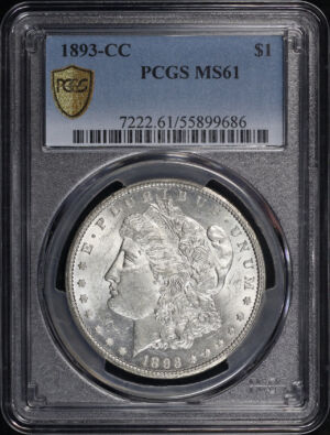 Obverse of this 1893-CC Morgan Dollar PCGS MS-61