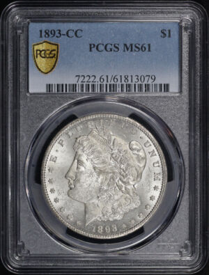 Obverse of this 1893-CC Morgan Dollar PCGS MS-61