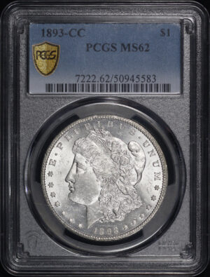 Obverse of this 1893-CC Morgan Dollar PCGS MS-62