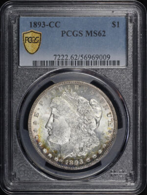 Obverse of this 1893-CC Morgan Dollar PCGS MS-62