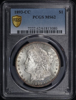 Obverse of this 1893-CC Morgan Dollar PCGS MS-62