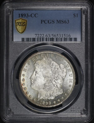 Obverse of this 1893-CC Morgan Dollar PCGS MS-63
