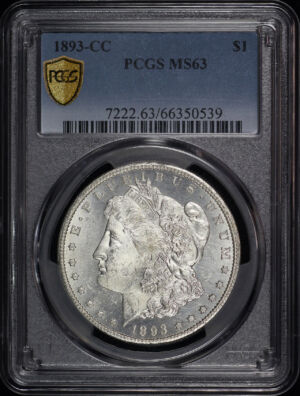 Obverse of this 1893-CC Morgan Dollar PCGS MS-63