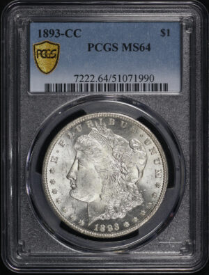 Obverse of this 1893-CC Morgan Dollar PCGS MS-64