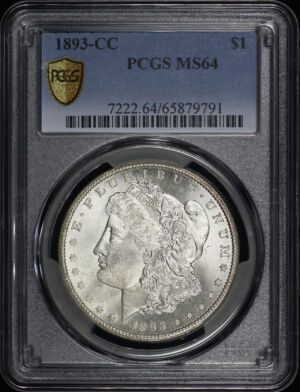Obverse of this 1893-CC Morgan Dollar PCGS MS-64