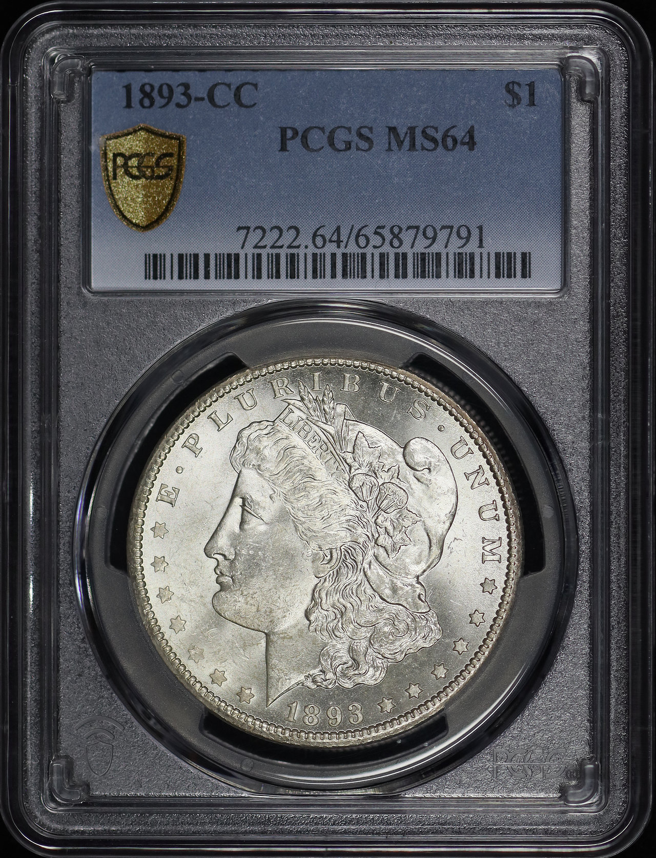 Obverse of this 1893-CC Morgan Dollar PCGS MS-64