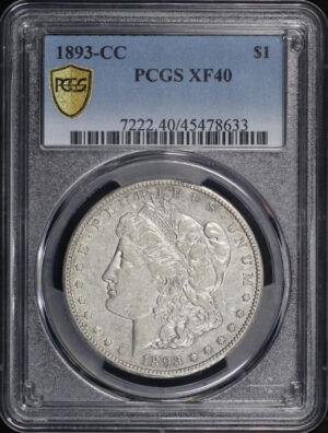 Obverse of this 1893-CC Morgan Dollar PCGS XF-40
