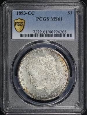 Obverse of this 1893-CC Morgan Dollar PCGS MS-61