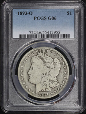 Obverse of this 1893-O Morgan Dollar PCGS G-06