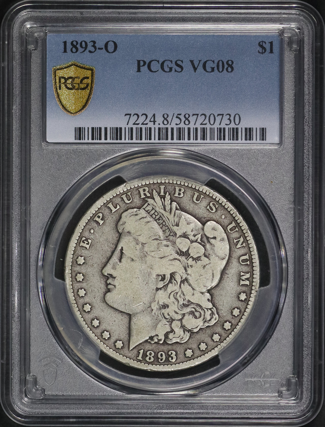 Obverse of this 1893-O Morgan Dollar PCGS VG-08