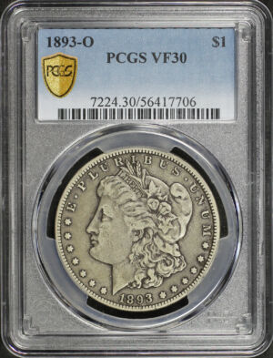 Obverse of this 1893-O Morgan Dollar PCGS VF-30