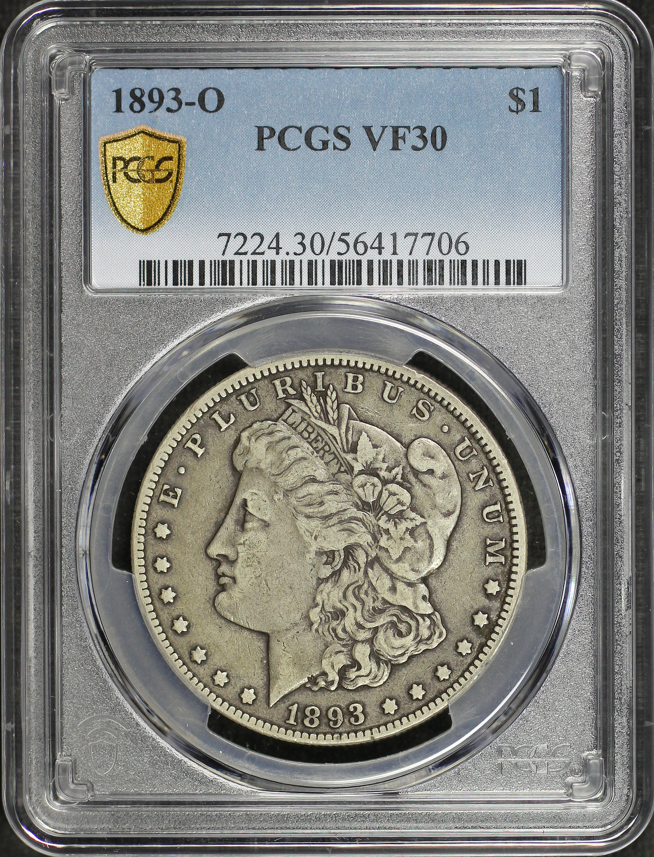 Obverse of this 1893-O Morgan Dollar PCGS VF-30