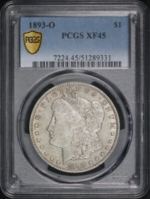 Obverse of this 1893-O Morgan Dollar PCGS XF-45