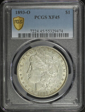 Obverse of this 1893-O Morgan Dollar PCGS XF-45