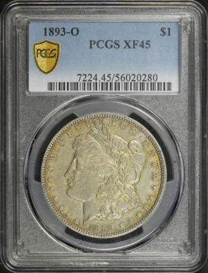 Obverse of this 1893-O Morgan Dollar PCGS XF-45