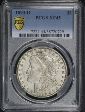 Obverse of this 1893-O Morgan Dollar PCGS XF-45