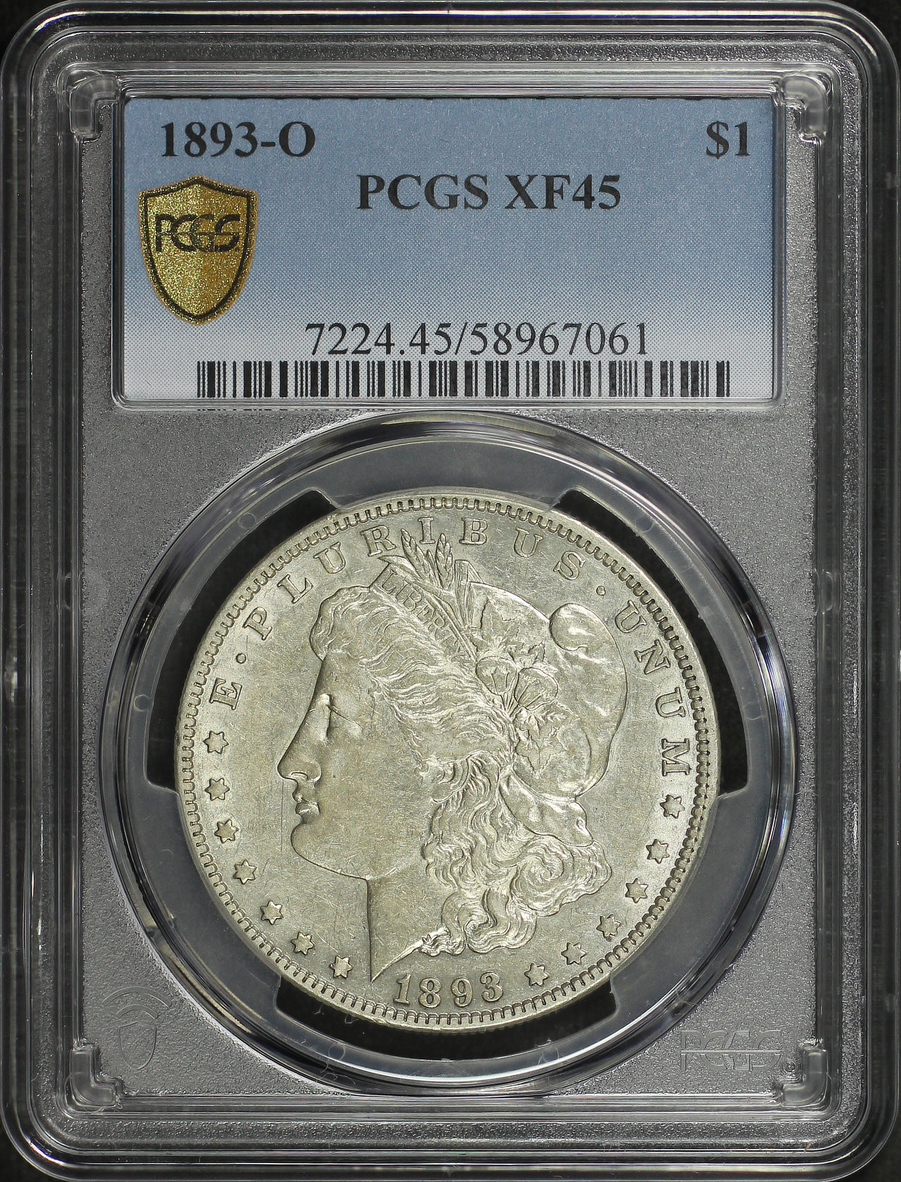 Obverse of this 1893-O Morgan Dollar PCGS XF-45