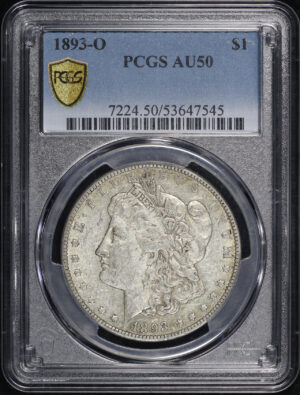 Obverse of this 1893-O Morgan Dollar PCGS AU-50