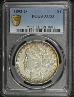 Obverse of this 1893-O Morgan Dollar PCGS AU-53