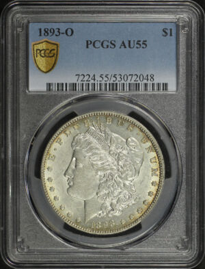Obverse of this 1893-O Morgan Dollar PCGS AU-55
