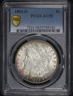 Obverse of this 1893-O Morgan Dollar PCGS AU-58