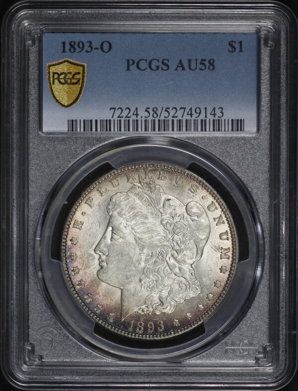 Obverse of this 1893-O Morgan Dollar PCGS AU-58