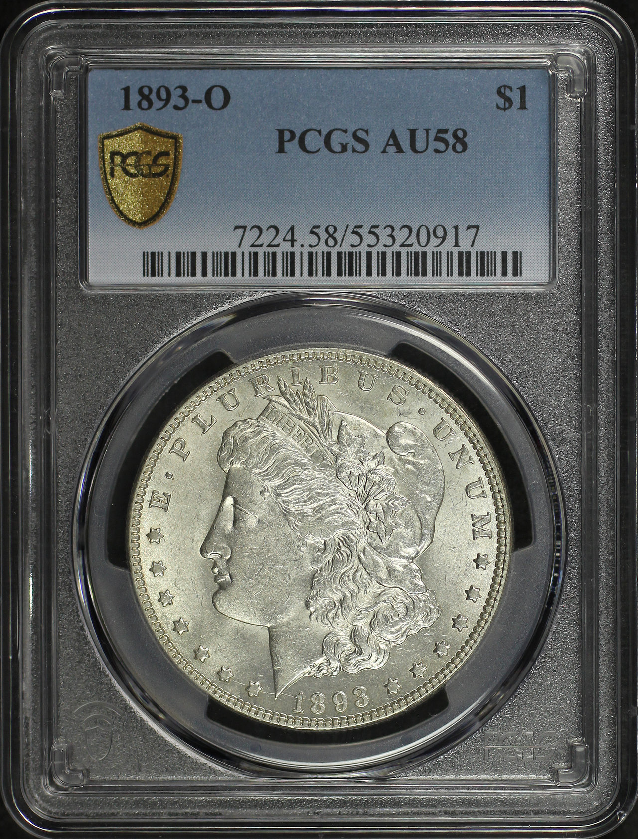 Obverse of this 1893-O Morgan Dollar PCGS AU-58