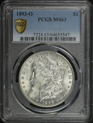 Obverse of this 1893-O Morgan Dollar PCGS MS-63